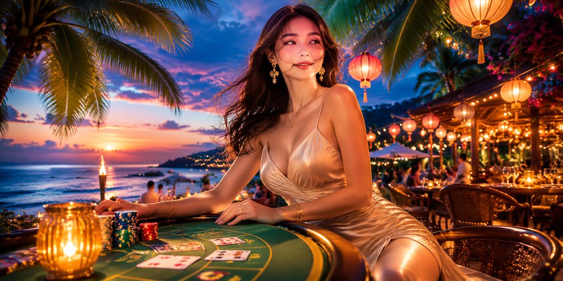 Người dùng tại Nha Trang chơi slots trực tuyến lúc hoàng hôn bãi biển