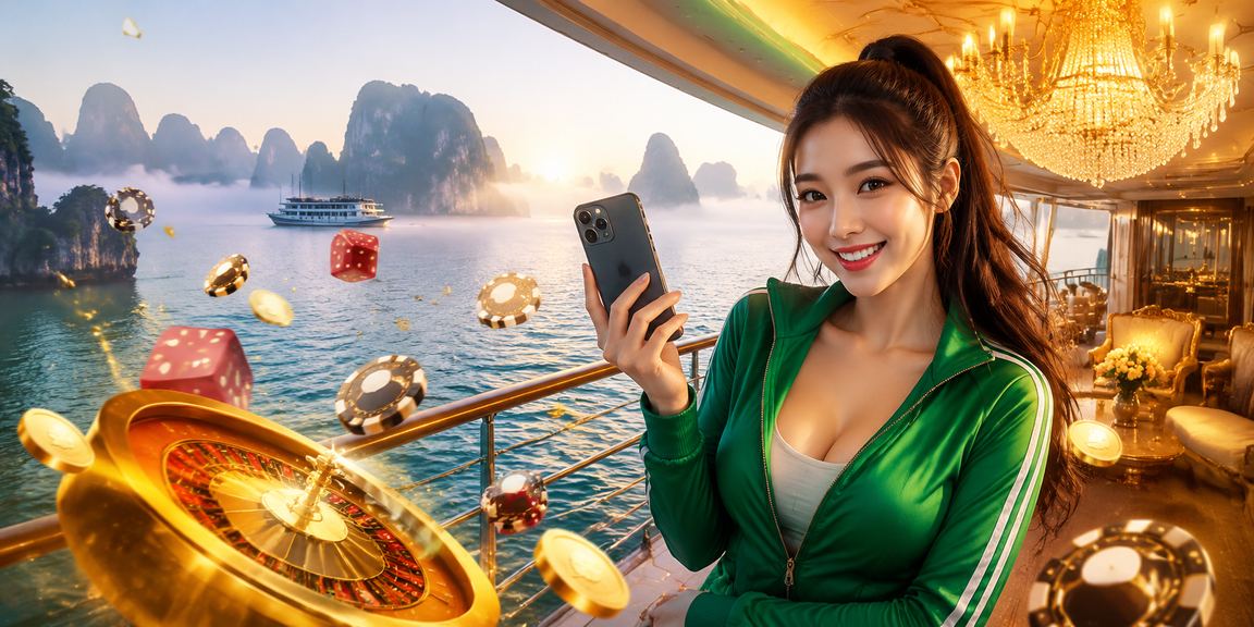 Du khách tại Vịnh Hạ Long dùng điện thoại truy cập nền tảng giải trí trực tuyến 705